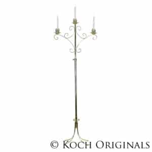 CANDLEABRA, 3 STEM BRASS