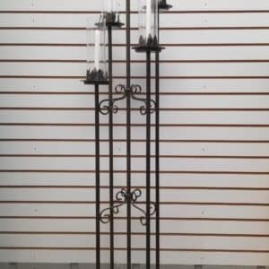 CANDLEABRA, BLACK 5 STEM W/ GLOBE