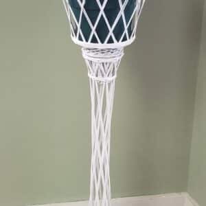 PLANT STAND, 42" WHITE WICKER