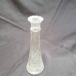 VASE, 9" CLEAR CRYSTAL GLASS