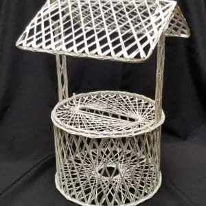 WISHING WELL, WHITE WICKER (FOR CARDS)