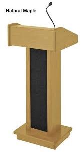 LECTERN, WOODEN W/ SPEAKER